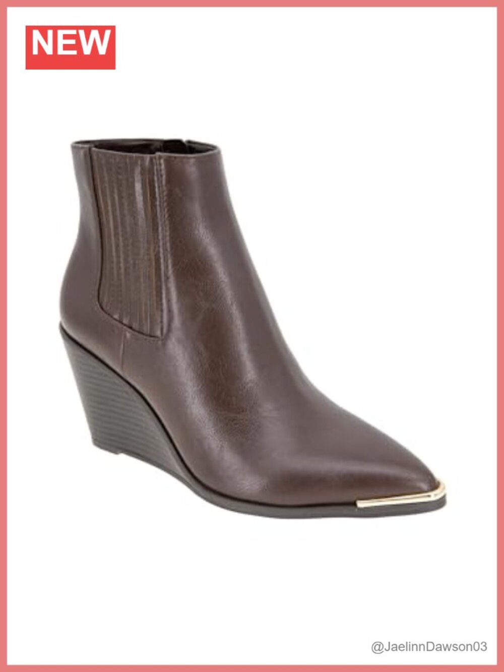 Wedge Ankle Bootie Pointed Toe PU Zip Padded Footbed Chelsea Boot